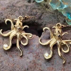 MODCLOTH OLLIE THE OCTOPUS RHINESTONE EARRINGS 1